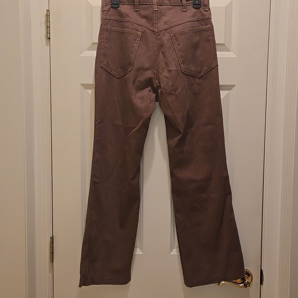 Vintage 70s Corduroy Pants 28 V Yoke Kick Flare Bootcut Bell Bottom Rise Brown